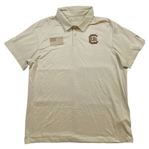 Under Armour Mens 2XL Loose HeatGear Polo Tan Flag‎ South Carolina Gamecocks